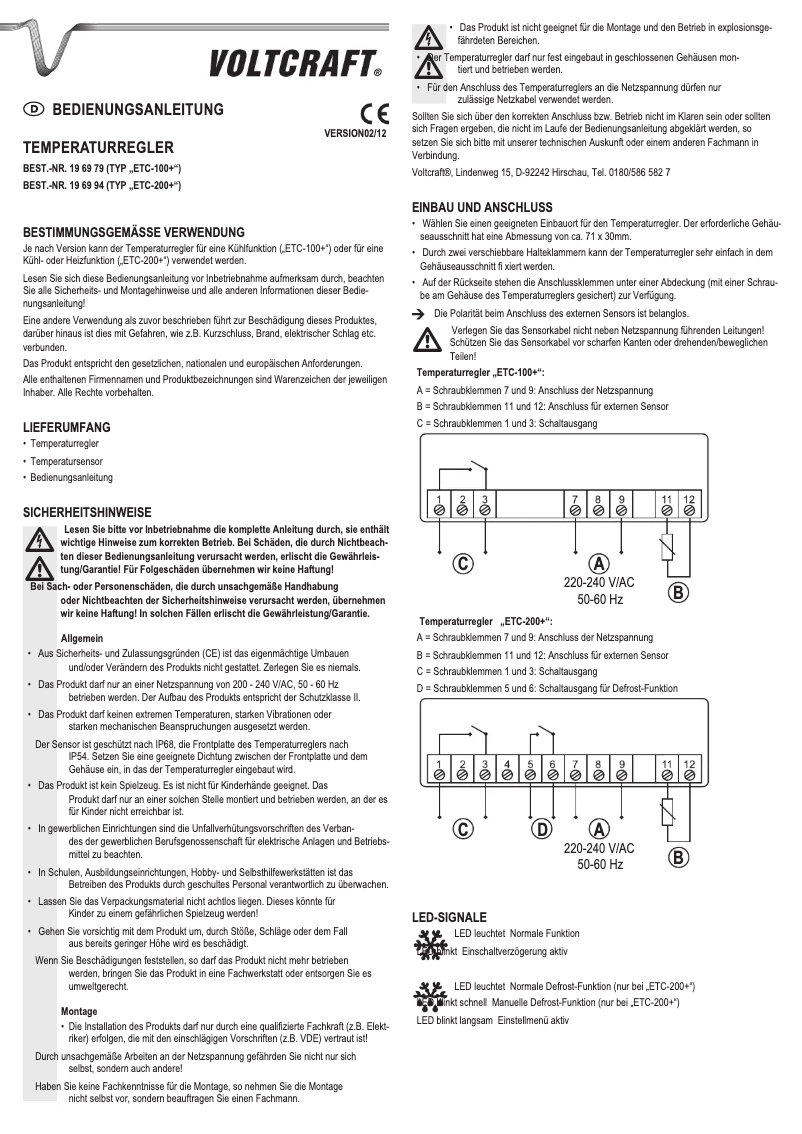 Imagen de la primera página del manual del dispositivo ETC-100+