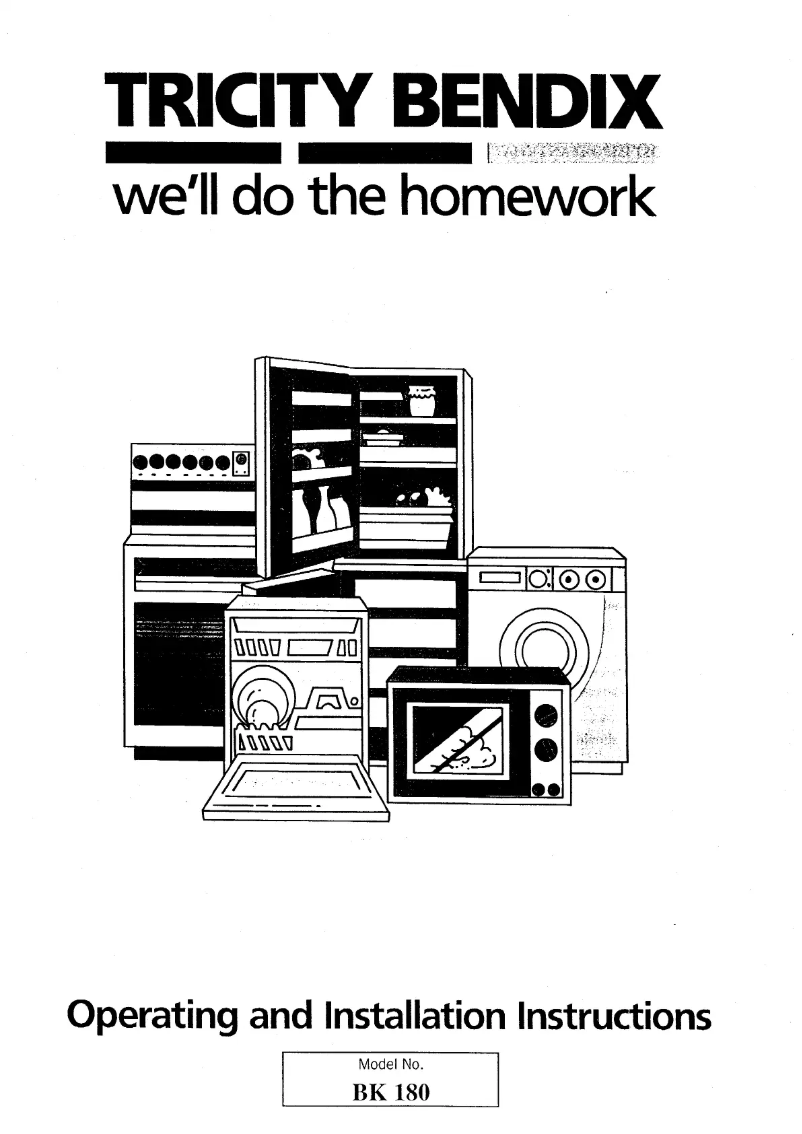 Page 1 de la notice Manuel utilisateur Tricity Bendix BK180