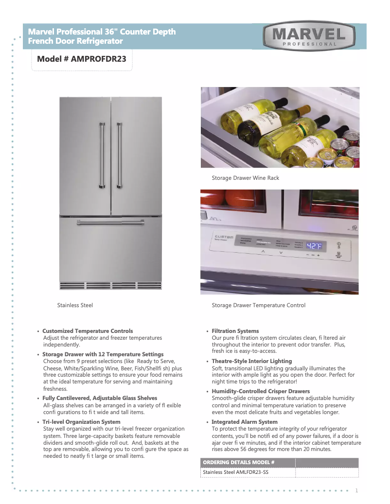 Page n°1 - Manuel utilisateur Marvel AMPROFD23