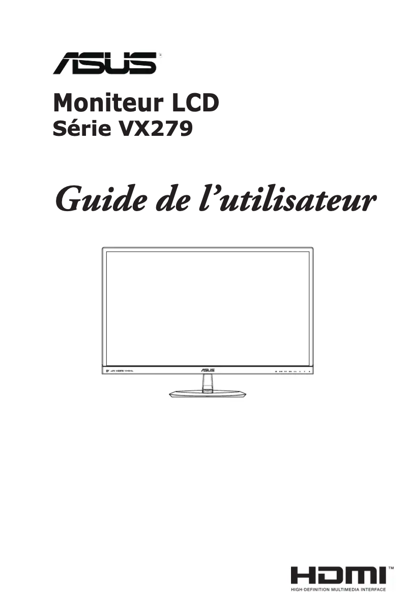 Page 1 de la notice Manuel utilisateur Asus VX279N