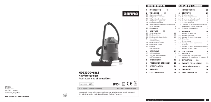 Image de la première page du manuel de l'appareil NDZ-1300SW2