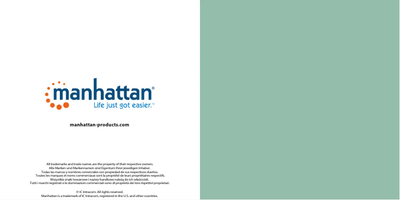 Page 1 de la notice Manuel utilisateur Manhattan 178334