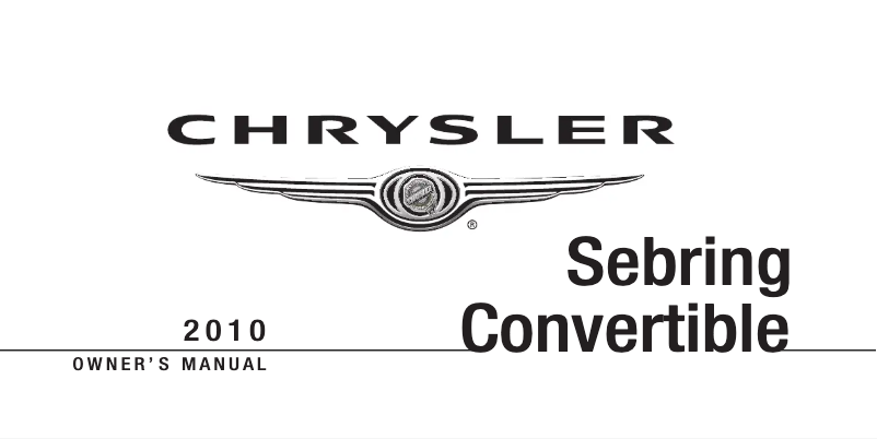 Page 1 de la notice Manuel utilisateur Chrysler Sebring (2010)