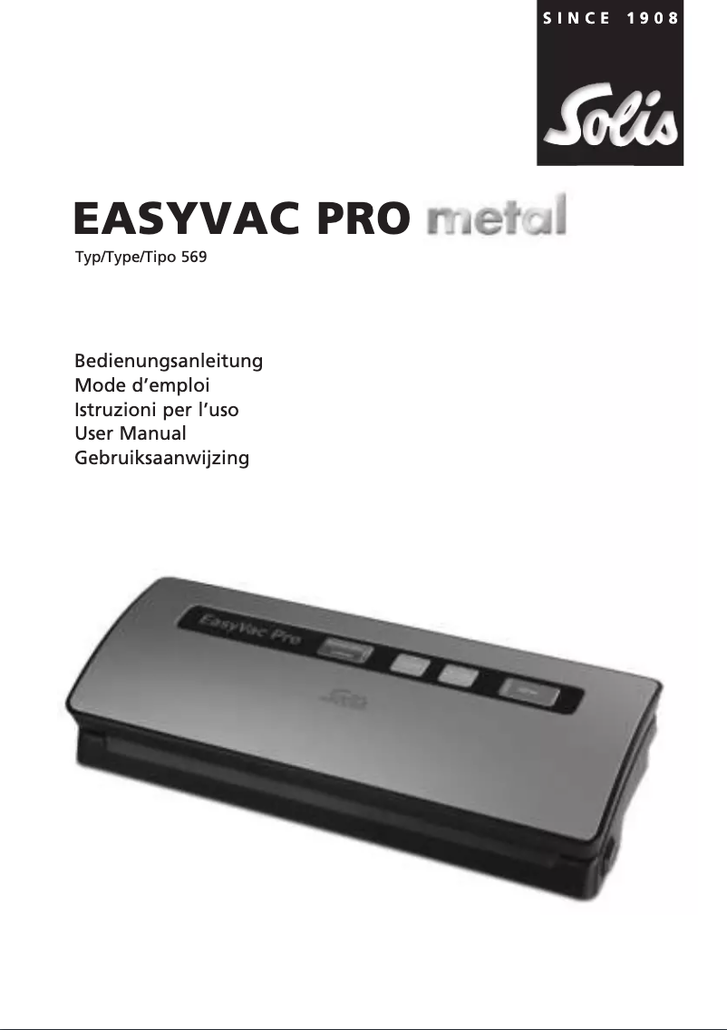 Page n°1 - Manuel utilisateur Solis EasyVac Pro 569