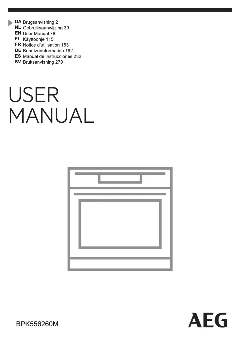 Page 1 de la notice Manuel utilisateur AEG BPK556260M