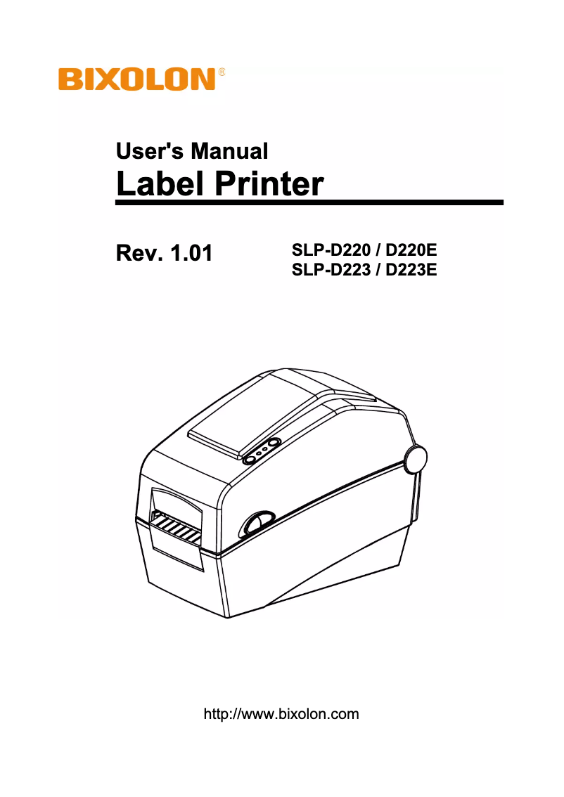 Page n°1 - Manuel utilisateur Bixolon SLP-D223