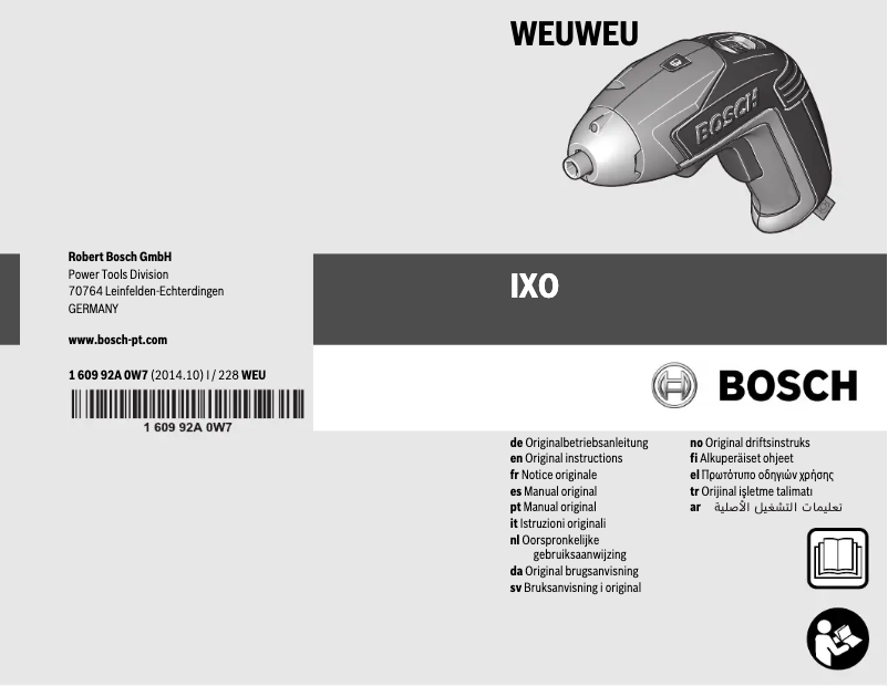 Page 1 de la notice Manuel utilisateur Bosch IXO