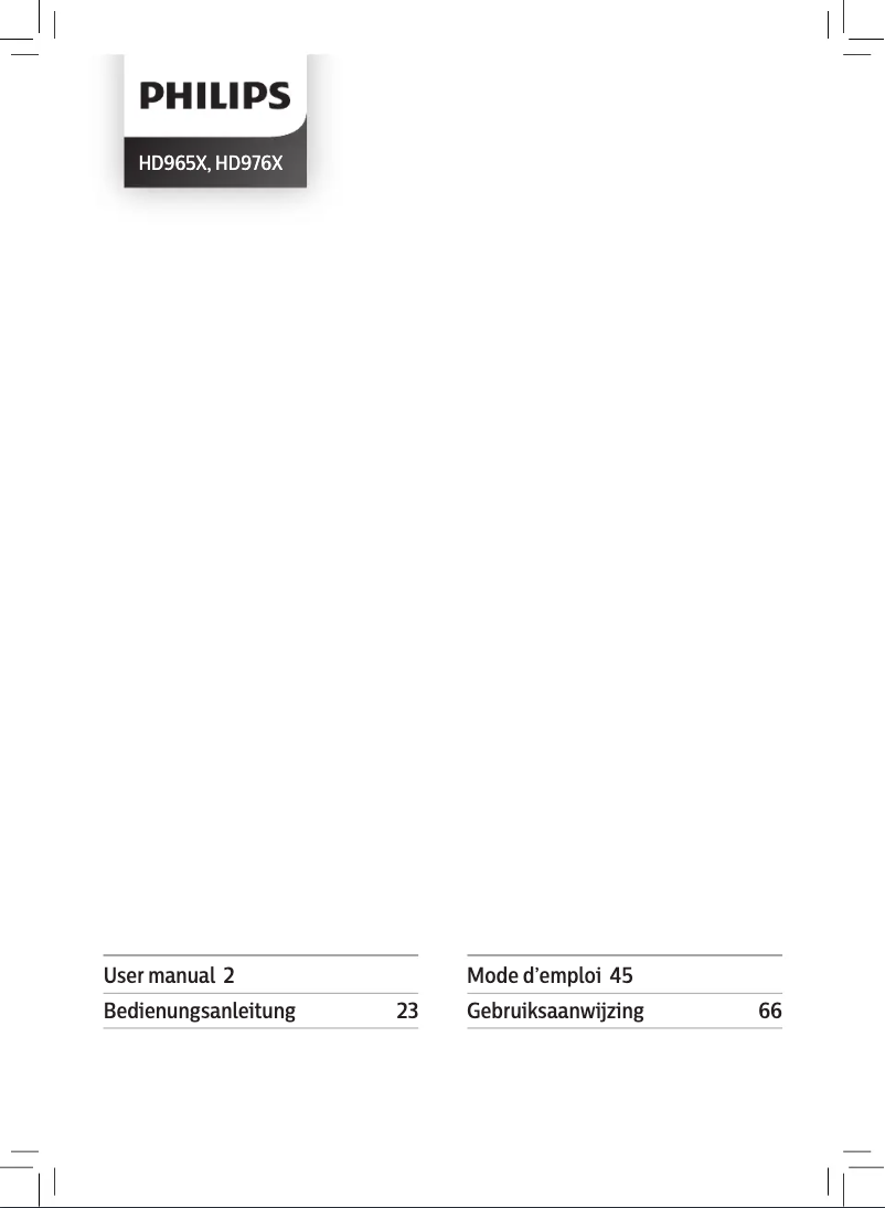 Image de la première page du manuel de l'appareil HD9765