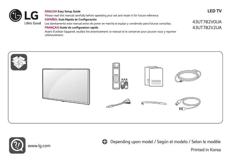 Página 1 del manual Manual de usuario LG 43UT782V2UA