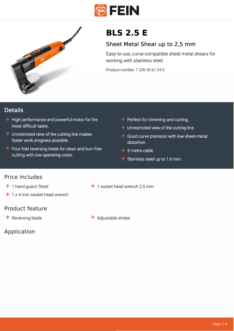 Image de la première page du manuel de l'appareil BLS 2.5 E