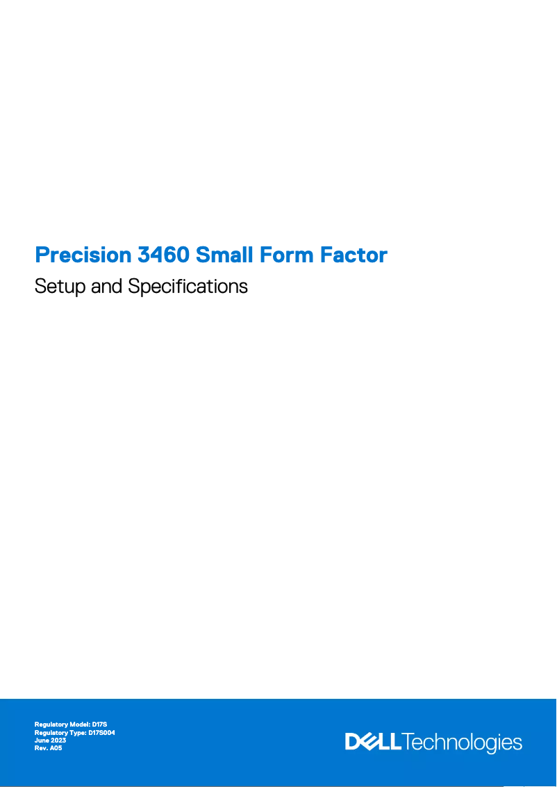 Image de la première page du manuel de l'appareil Precision 3460 Small Form Factor