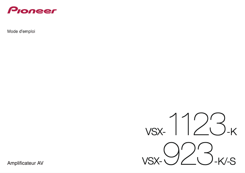 Page n°1 - Manuel utilisateur Pioneer VSX-923