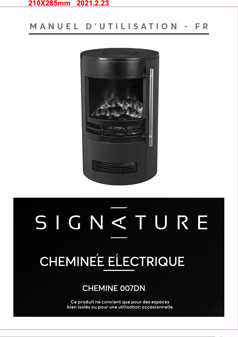 Page n°1 - Manuel utilisateur Signature 007DN