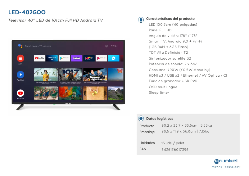 Imagen de la primera página del manual del dispositivo LED-402GOO