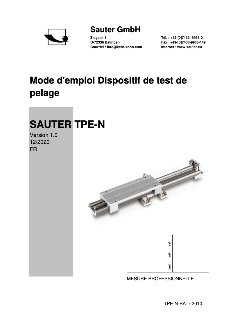 Página 1 del manual Manual de usuario Sauter TPE-N