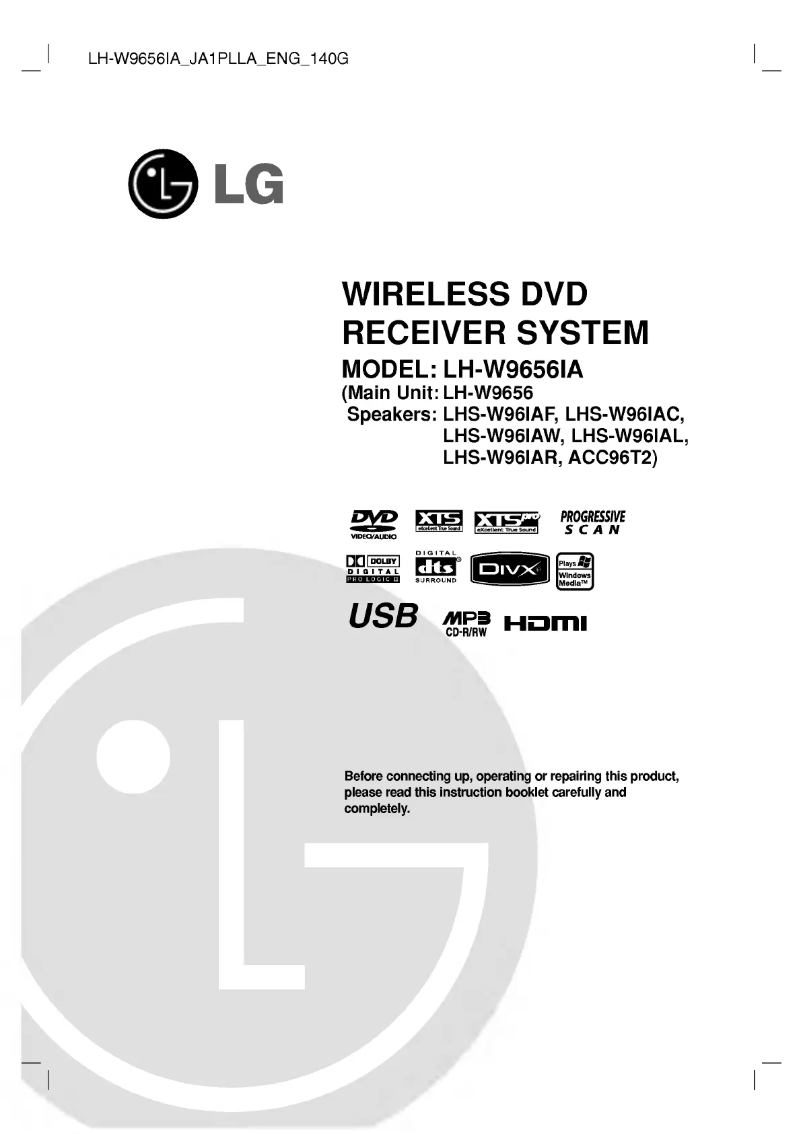 Page 1 de la notice Manuel utilisateur LG LH-T9656IA