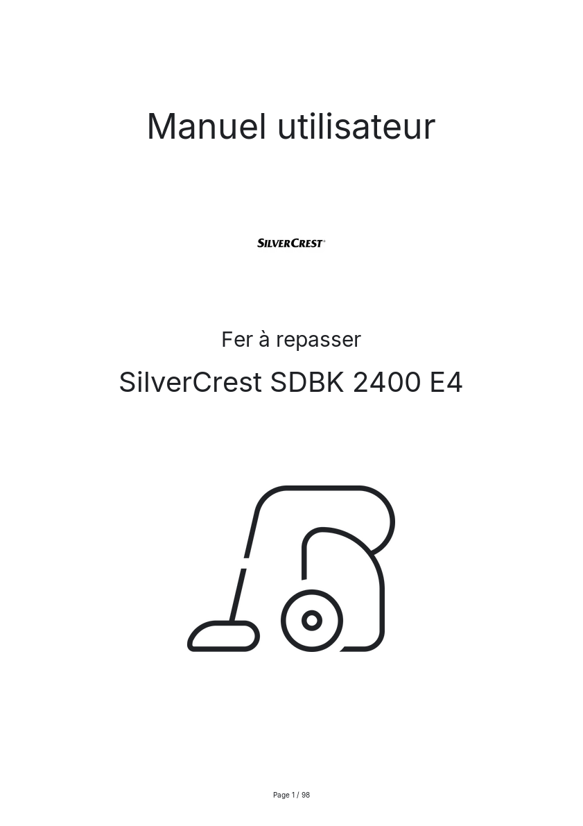 Image de la première page du manuel de l'appareil SDBK 2400 E4