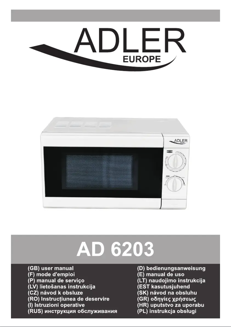 Page n°1 - Manuel utilisateur Adler AD 6203