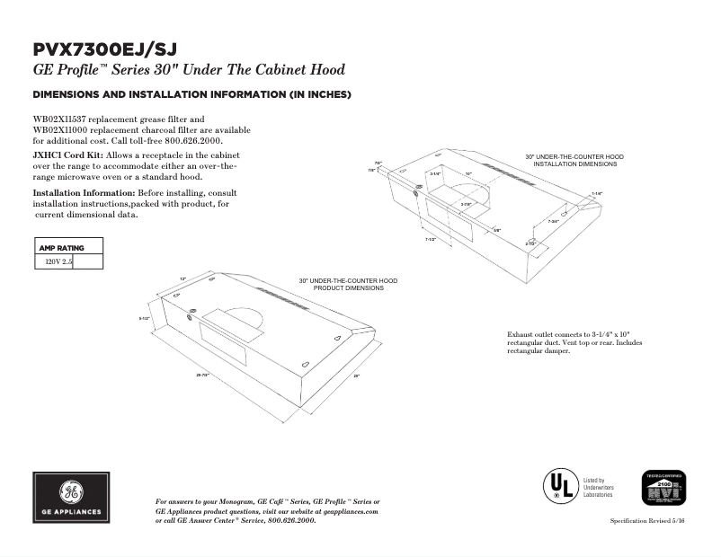 Image de la première page du manuel de l'appareil Profile PVX7300SJSS