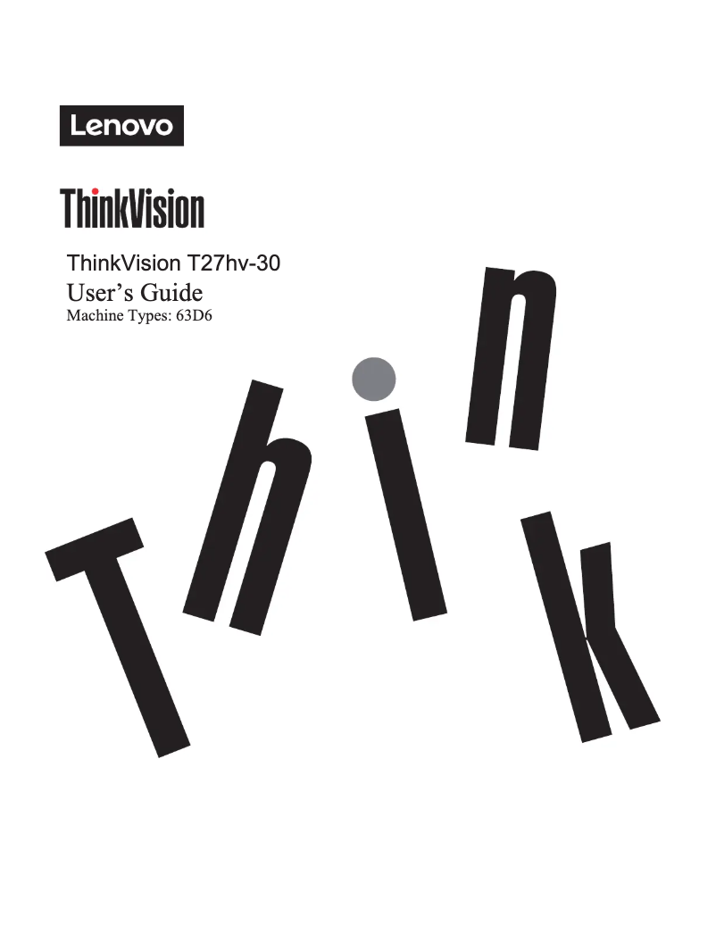Page n°1 - Manuel utilisateur Lenovo ThinkVision T27hv-30