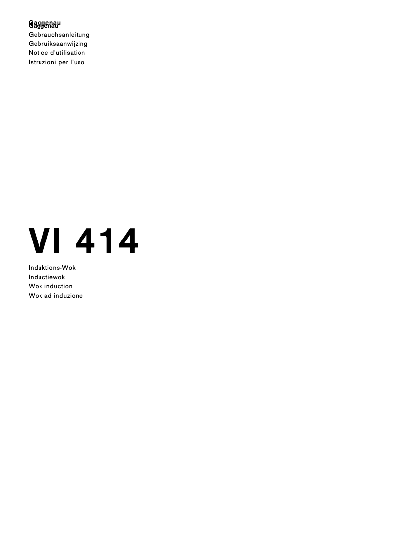 Page 1 de la notice Manuel utilisateur Gaggenau VI 414 110