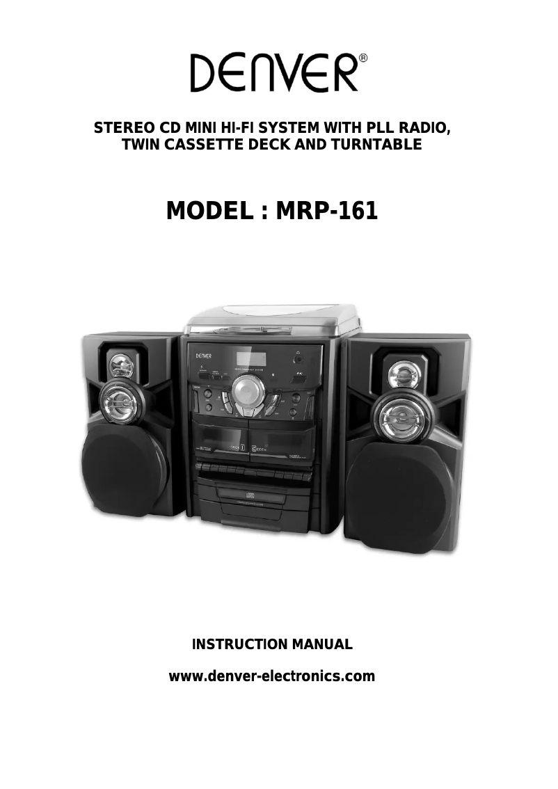 Page 1 de la notice Manuel utilisateur Denver MRP-161