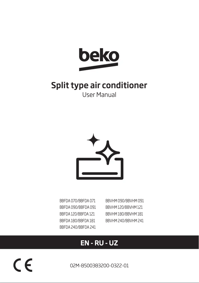 Page 1 de la notice Manuel utilisateur Beko BBFDA 180