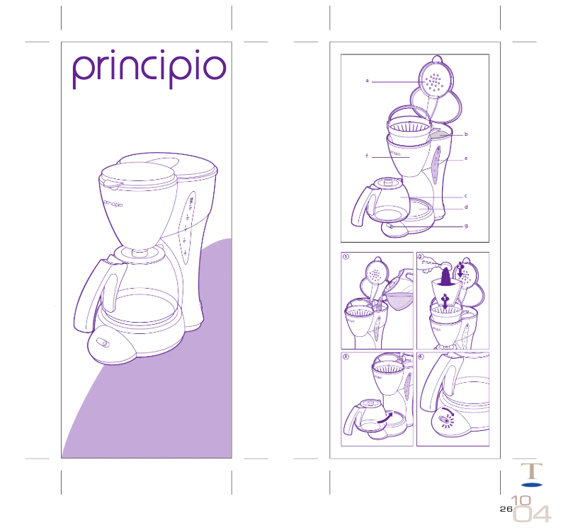 Image de la première page du manuel de l'appareil Principio CM500025