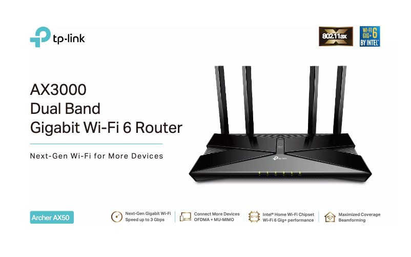 Page 1 de la notice Fiche technique TP-Link Archer AX50