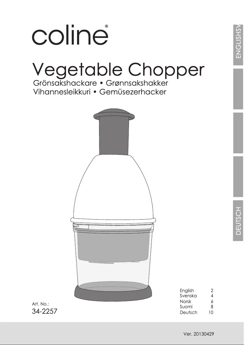 Page 1 de la notice Manuel utilisateur Coline 34-2257