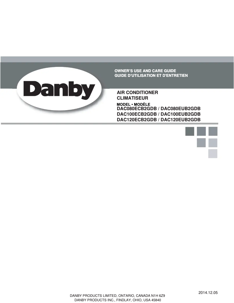 Page 1 of the manual User Manual Danby DAC120EUB2GDB