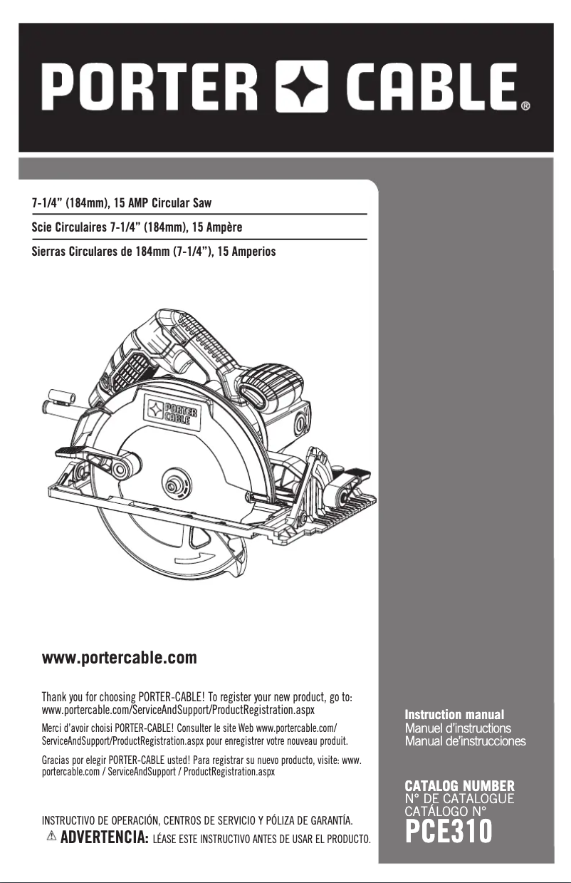 Image de la première page du manuel de l'appareil PCE310