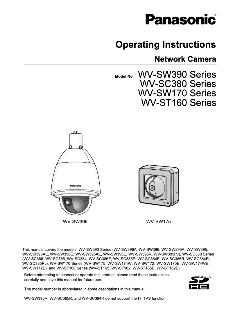 Page n°1 - Manuel utilisateur Panasonic WV-ST162