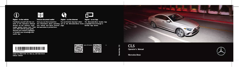 Image de la première page du manuel de l'appareil CLS Coupe (2020)