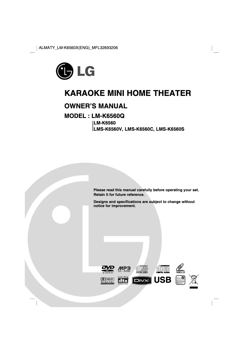 Page 1 de la notice Manuel utilisateur LG LM-K6560Q