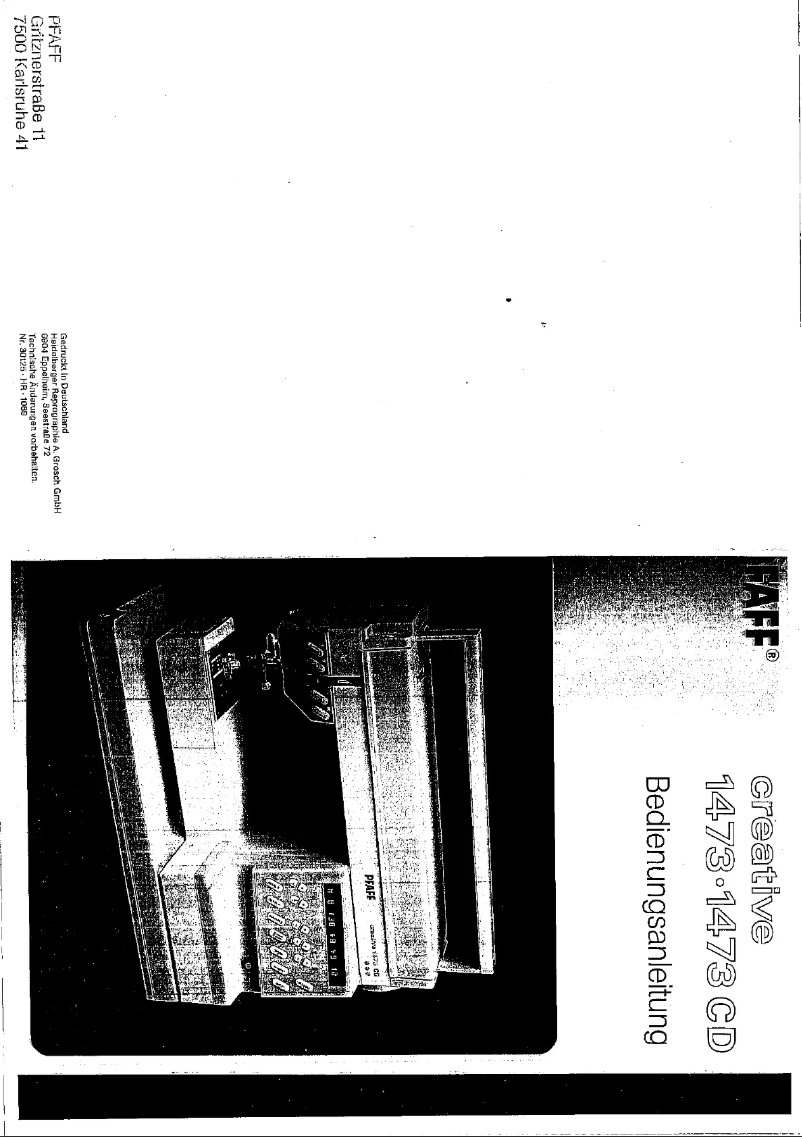 Page 1 de la notice Manuel utilisateur Pfaff creative 1473