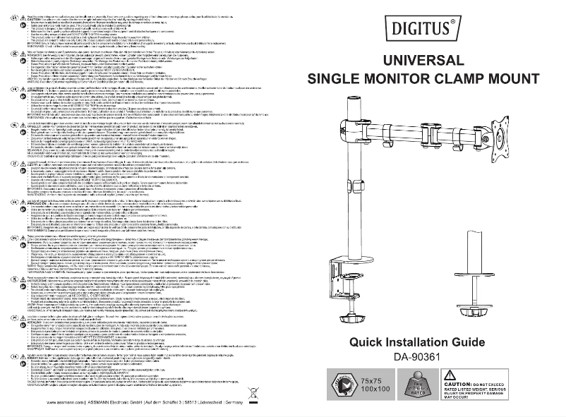 Page 1 de la notice Manuel utilisateur Digitus DA-90361
