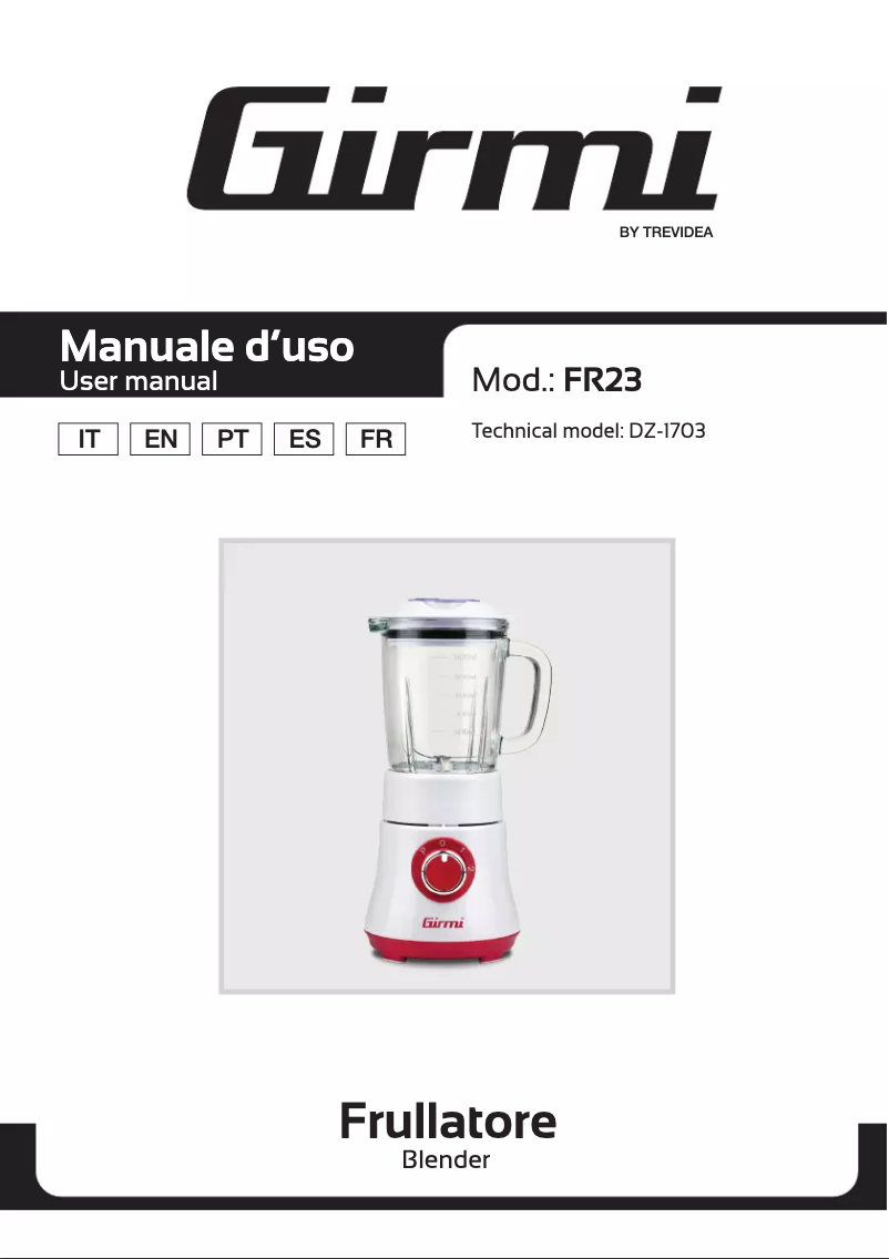 Page n°1 - Manuel utilisateur Girmi FR23