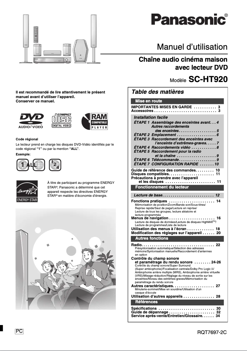 Página 1 del manual Manual de usuario Panasonic SC-HT920