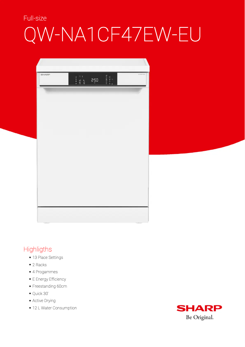 Page n°1 - Fiche technique Sharp QW-NA1CF47EW