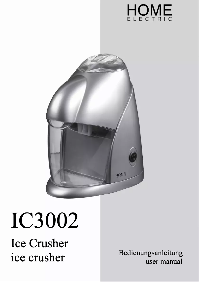 Page n°1 - Manuel utilisateur Home Electric IC3002