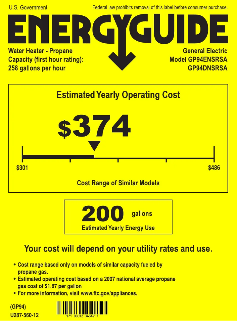 Image de la première page du manuel de l'appareil GP94ENSRSA