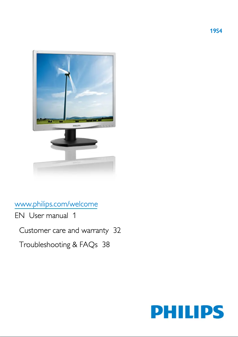 Page 1 de la notice Manuel utilisateur Philips S-line 19S4