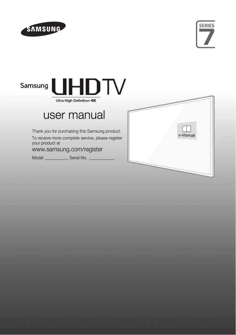 Page 1 de la notice Manuel utilisateur Samsung UE55JU7000T