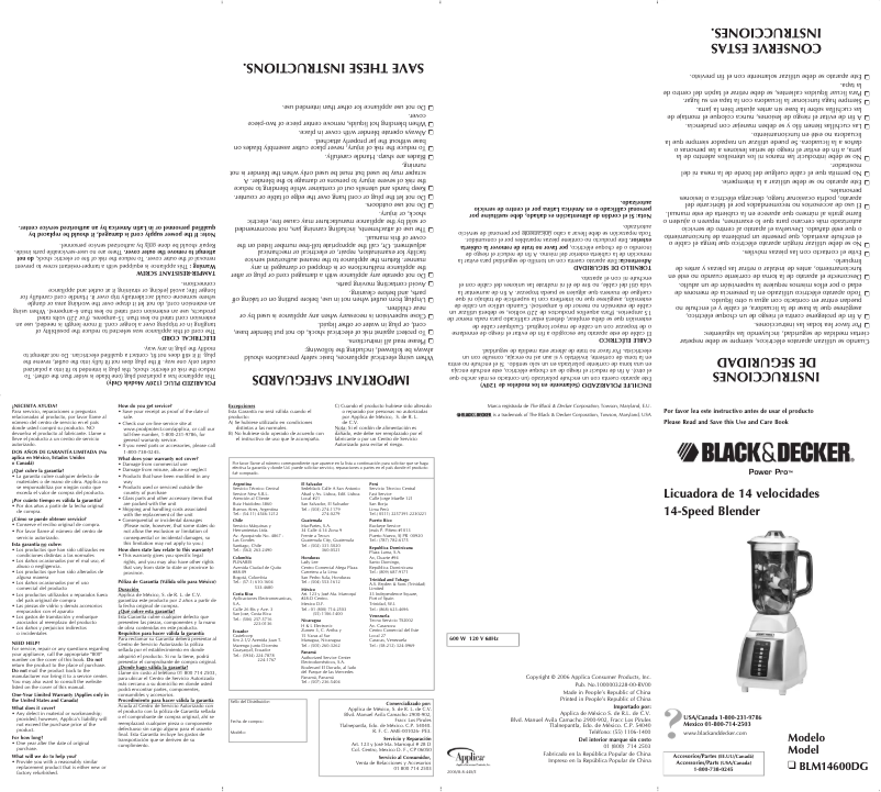 Page 1 de la notice Manuel utilisateur Black & Decker BLM14600DG