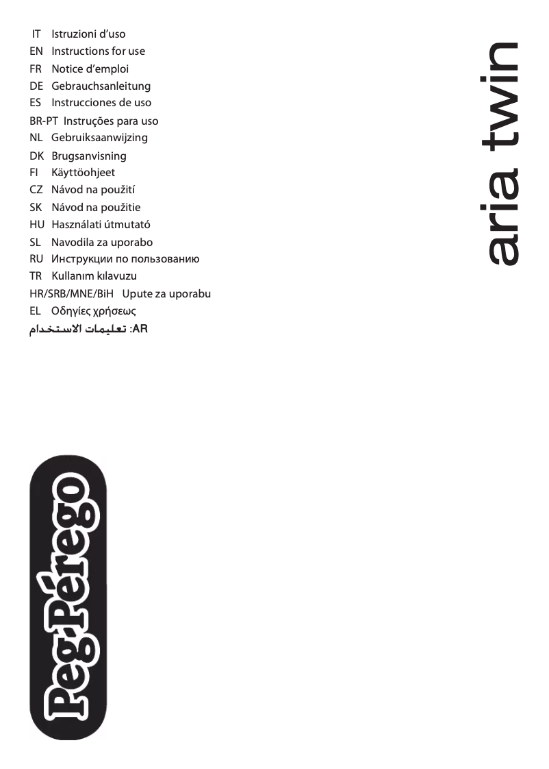 Page 1 de la notice Manuel utilisateur Peg Perego Aria Twin