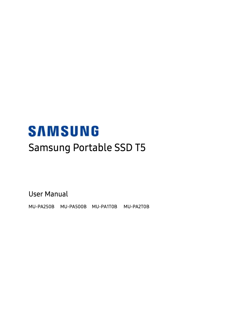 Image de la première page du manuel de l'appareil Portable SSD T5