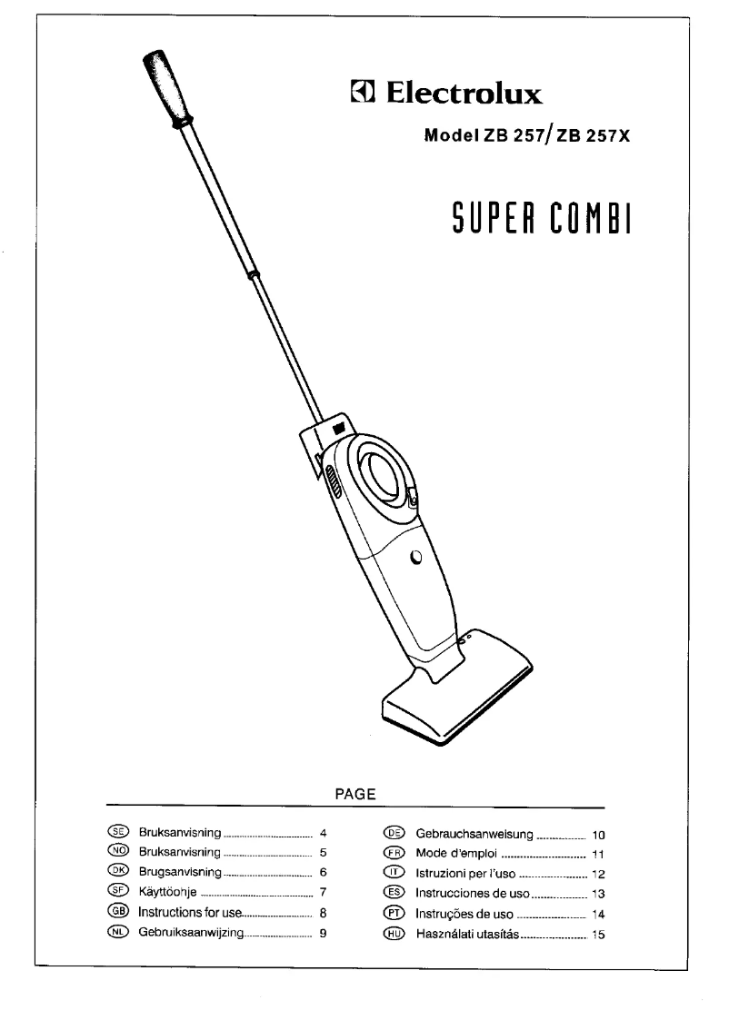 Page n°1 - Manuel utilisateur Electrolux Super Combi ZB257X
