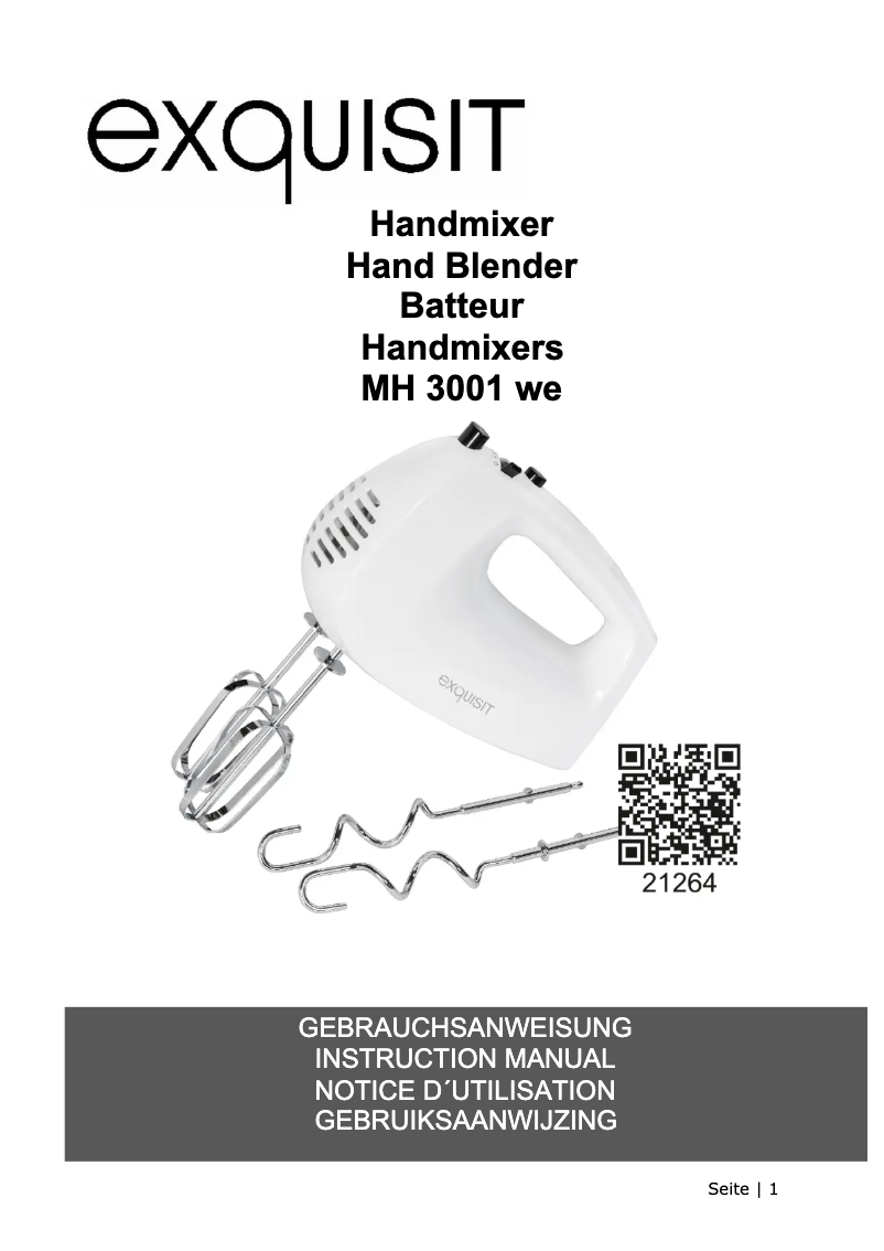 Page n°1 - Manuel utilisateur Exquisit MH 3001 we