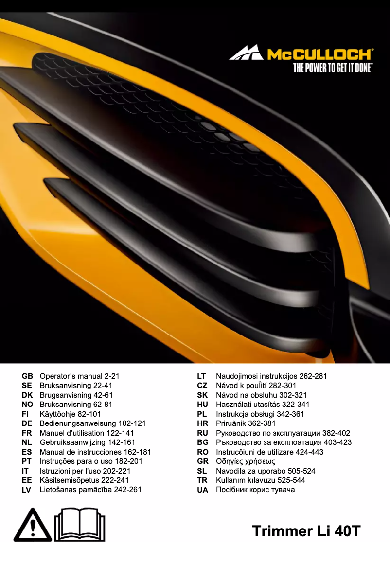 Página 1 del manual Manual de usuario McCulloch Li 40T